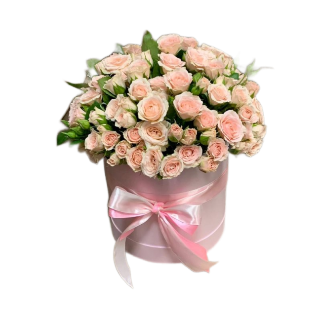 Букет цветов "Шляпная коробка Наив"